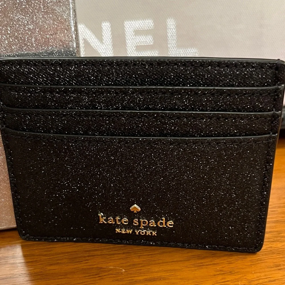 Kate Spade Black and Silver Card Holder